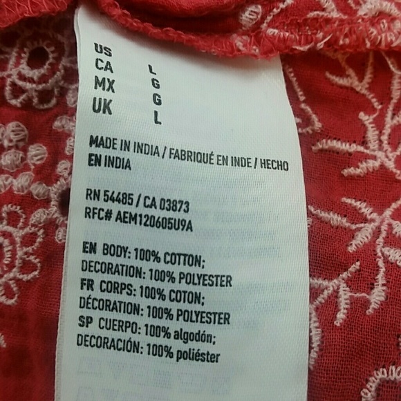 AMERICAN EAGLE OUTFITTERS l Crop Sheer Boho D7 - Picture 7 of 7